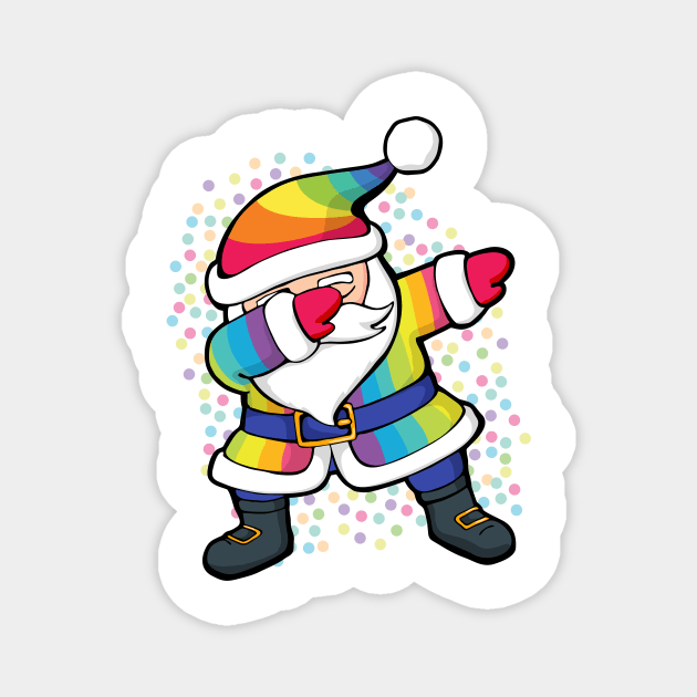 Rainbow Dabbing Santa Magnet by zeno27