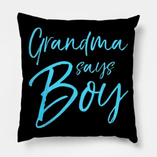 Grandma Says Blue Gender Reveal Announcement Pillow