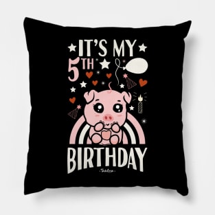 It's My 5th Birthday Pig Pillow