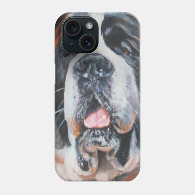 Saint Bernard Fine Art Painting Phone Case by LASHEPARD