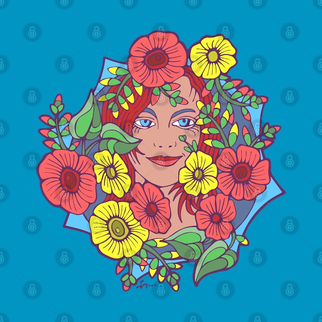 Emblematic Flower Woman by Julia Moon