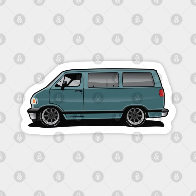 1994 Dodge Van Turquoise Magnet by RBDesigns