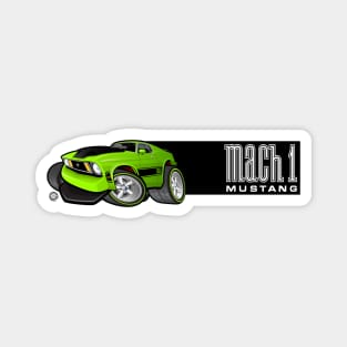 Mach 1 Green with Black Stripe Magnet