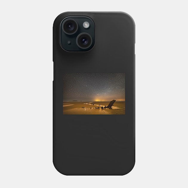 Helvetia Wreck and Worms Head at Night Phone Case by dasantillo