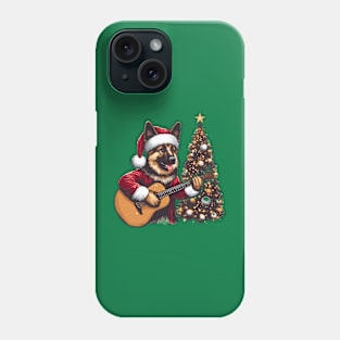 German Shepherd Playing Guitar Christmas Phone Case