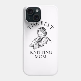 THE BEST KNITTING CRAFTS MOM LINE ART SIMPLE VECTOR STYLE, MOTHER OLD TIMES Phone Case