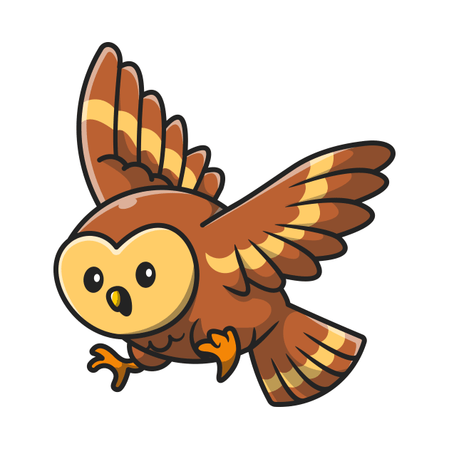 Cute Owl Flying Cartoon by Catalyst Labs