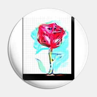 Rose on the Grid Flor Pin