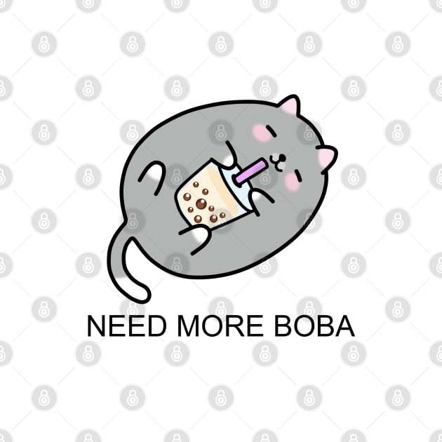 Grey Chubby Boba Cat Needs More Boba! by SirBobalot