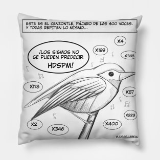 cenzontle the over voiced bird in comic strip Pillow