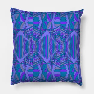 Purple Web. A kaleidoscope of bright colors in purple, teal, pink, yellow and mauve. Pillow