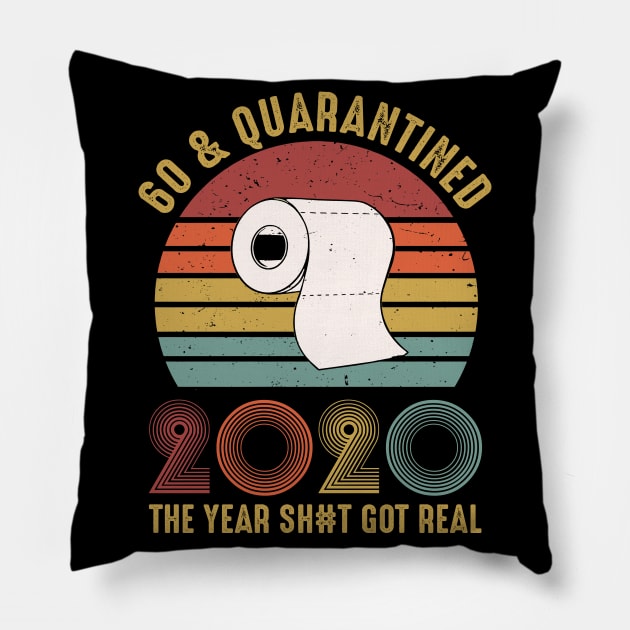 Custom Vintage 60 And Quarantine Gift 1960 Birthday Gift 60 Years Old Anniversary Gift 60th Quarantined Personalized Gift For Men Women Pillow by TMSTORE