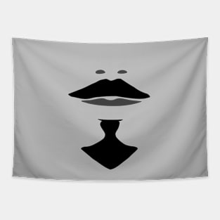 Gray and Black Porthos Musketeer Mustache and Goatee Tapestry