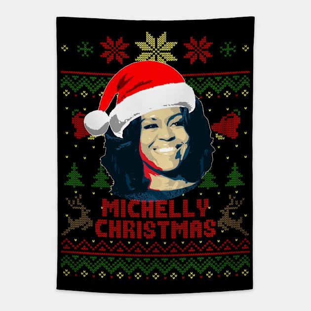 Michelle Obama Michelly Christmas Tapestry by Nerd_art