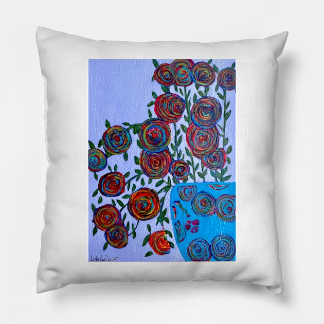 Spring Flowers, No. 2 Pillow by Leslie Pino Durant