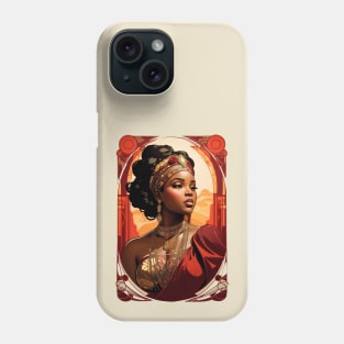 Black Woman African Queen retro vintage floral design Phone Case