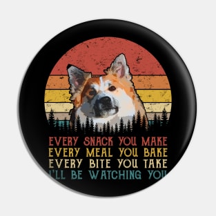 Retro Icelandic Sheepdog Every Snack You Make Every Meal You Bake Pin