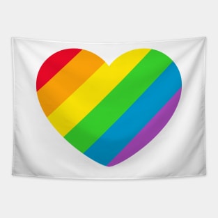 Rainbow LGBT Pride Heart Tapestry