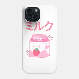 Japanese Aesthetics Kawaii Strawberry Milk Shake (White Background) Phone Case