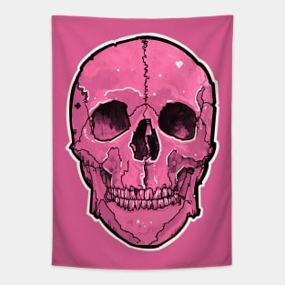 pretty pink skull Tapestry