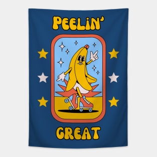 Peelin' great - cute and funny banana pun to feel good Tapestry