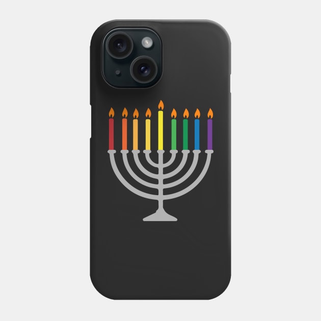 Rainbow Menorah for Hannukah Phone Case by maya-reinstein