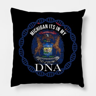 Michigan Its In My DNA - Michiganian Flag - Gift for Michigander From Michigan Pillow