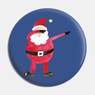 Dabbing Santa Claus watercolor Pin