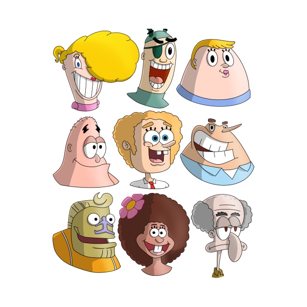 HUMAN Spongebob characters by DinoTomic