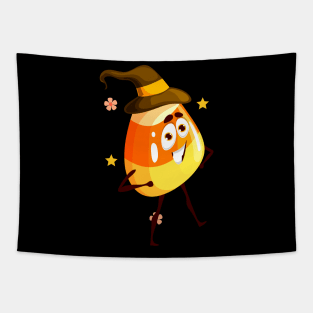 Cute Retro Halloween Candy Corn Pumpkin Costume Kids Toddler Tapestry