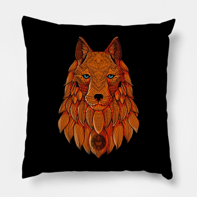 Wolf Pillow by DomiBee