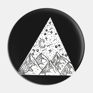 Black & White Mountain Triangle Pin