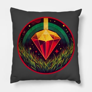 rainbow diamond illustration Pillow