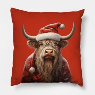 Santa Is Cow-ming To Town Pillow