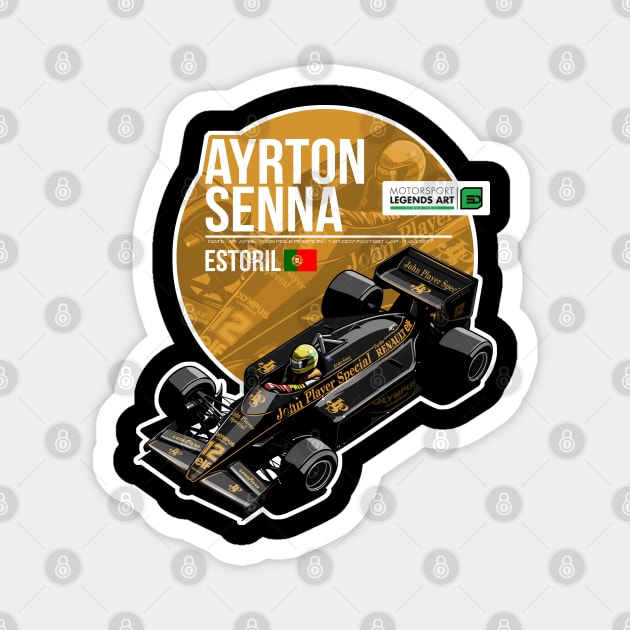 Ayrton Senna - 1985 Estoril Magnet by EvanDeCiren