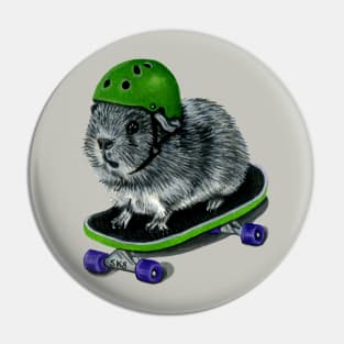 Skateboarding Guinea Pig Helmet Pin