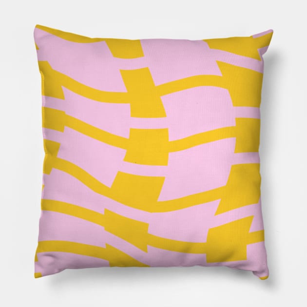 Wobbly Abstract Lines Pillow by moonlitdoodl