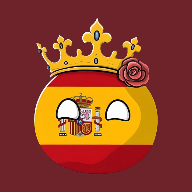 Spain Flag Queen King Monarch Rose Isabelle Spainish Polandball Countryball by Polandball World