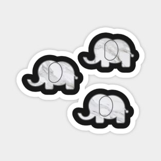 3 Marble Elephants Magnet