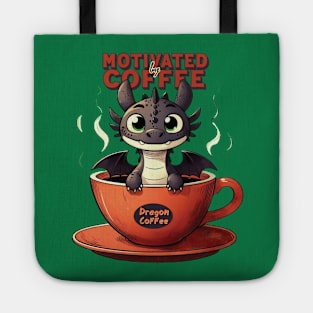 Motivated by Coffee // Funny Dragon Tote