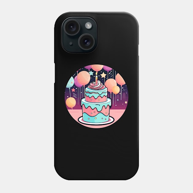 Birthday Cake Illustration Phone Case by FluffigerSchuh