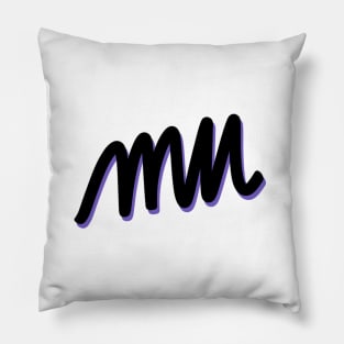 Greek Alphabet: mu (black-purple) Pillow