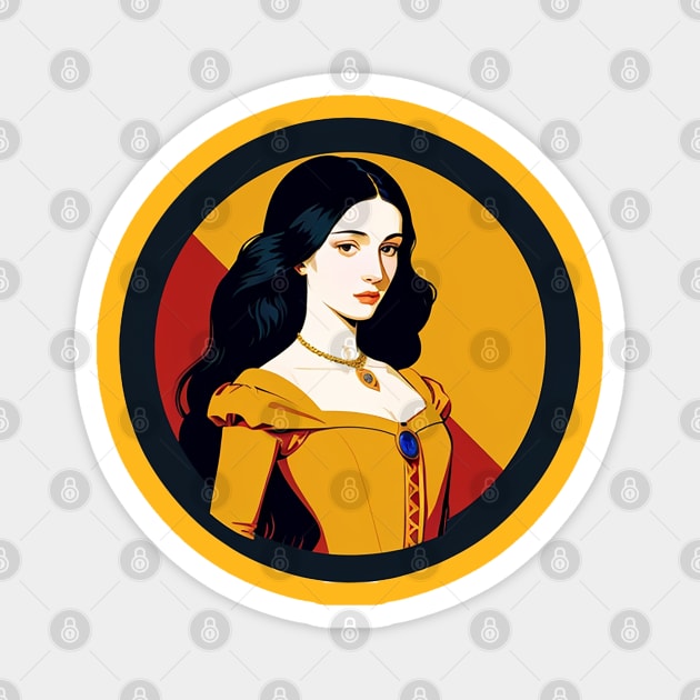 Renaissance Woman in a Yellow Dress Magnet by CursedContent