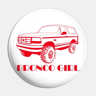 Bronco Girl 1992-1996 Red Print Pin