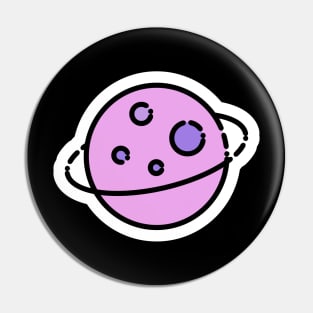 Planet // Line Art Sticker Pin