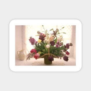 Basket of flowers in window Magnet