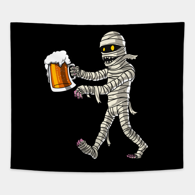Mummy Zombie Beer Drinking Party Funny Scary Halloween