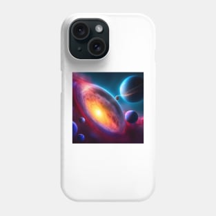 Colourful space scene with multiple planets May 4th 2022 Phone Case