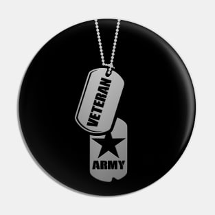 Military Veteran AV Dog Tags Pin