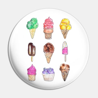 Ice Cream Flavors Pin